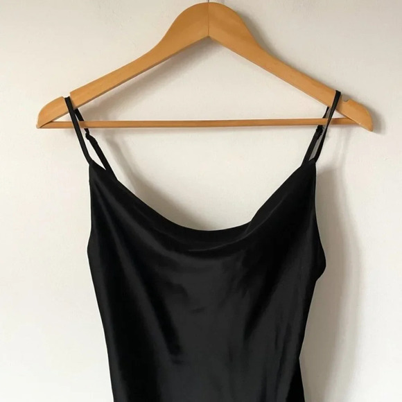 Urban Outfitters UO Mallory  Cowl Neck Satin Like Slip Dress Black Size Small - Picture 9 of 13